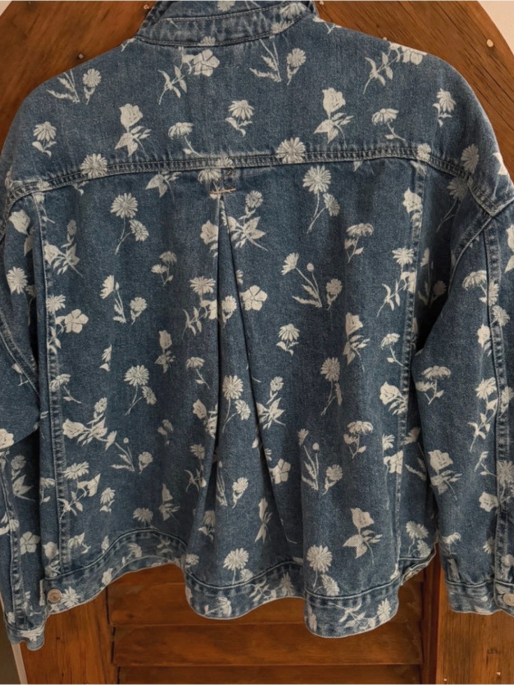 We The Free Opal Swing Blue Floral-Print Denim Jacket